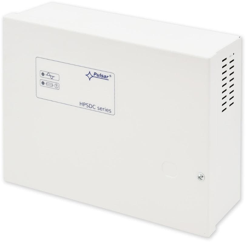 HPSDC-12V8X1A - zdroj 12 VDC/8x0,8 A v plech. boxu, nastaviteľný výstup, ochrany, LED