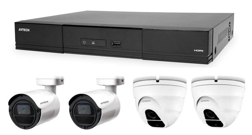 Kamerový set 1x AVTECH NVR AVH2109AX, 2x 2MPX IP Bullet kamera AVTECH DGM2103SV a 2x 2MPX IP Dome kamera AVTECH DGM2203SVSE + 4x Kábel UTP 1x RJ45 - 1x RJ45 Cat5e 15m!