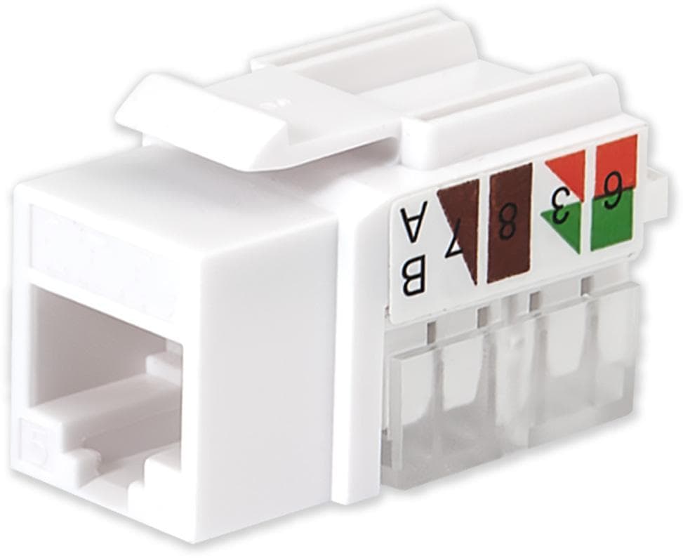 KJ-600 - biely - zárezový keystone CAT6 UTP