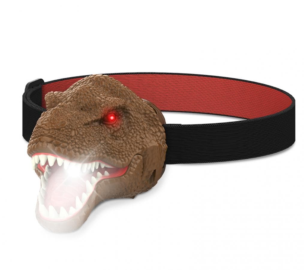 OXE LED čelové svietidlo so zvukom dinosaurus, hnedá