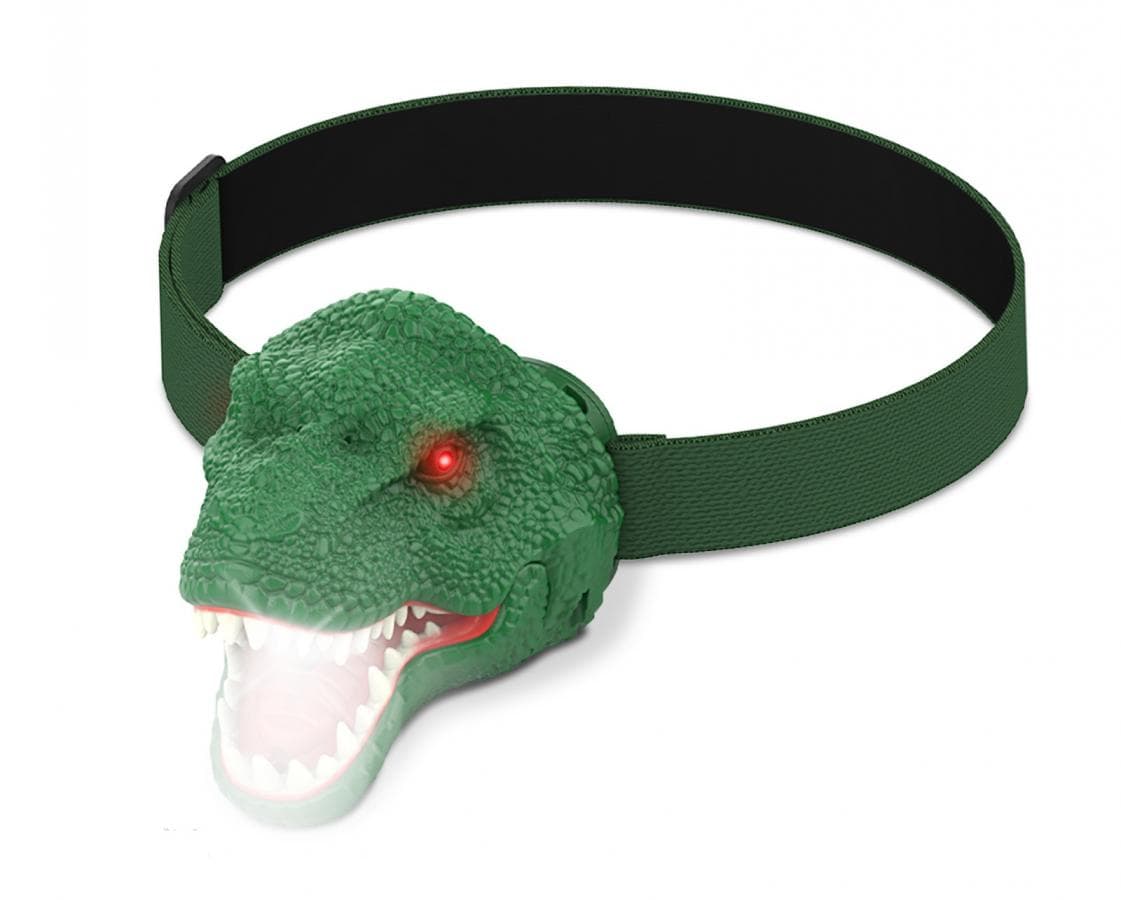OXE LED čelové svietidlo so zvukom dinosaurus, zelená