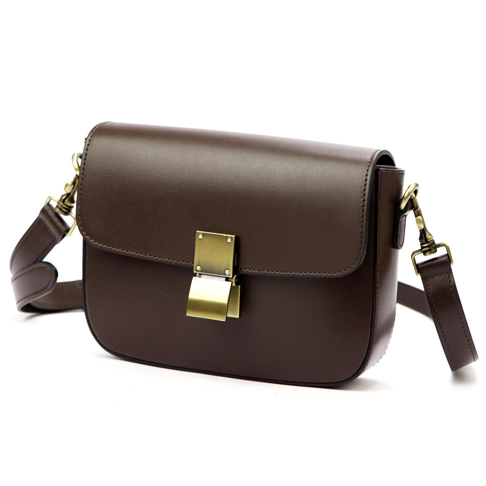 Kožená crossbody kabelka Luka 24-057, s hladkým povrchom