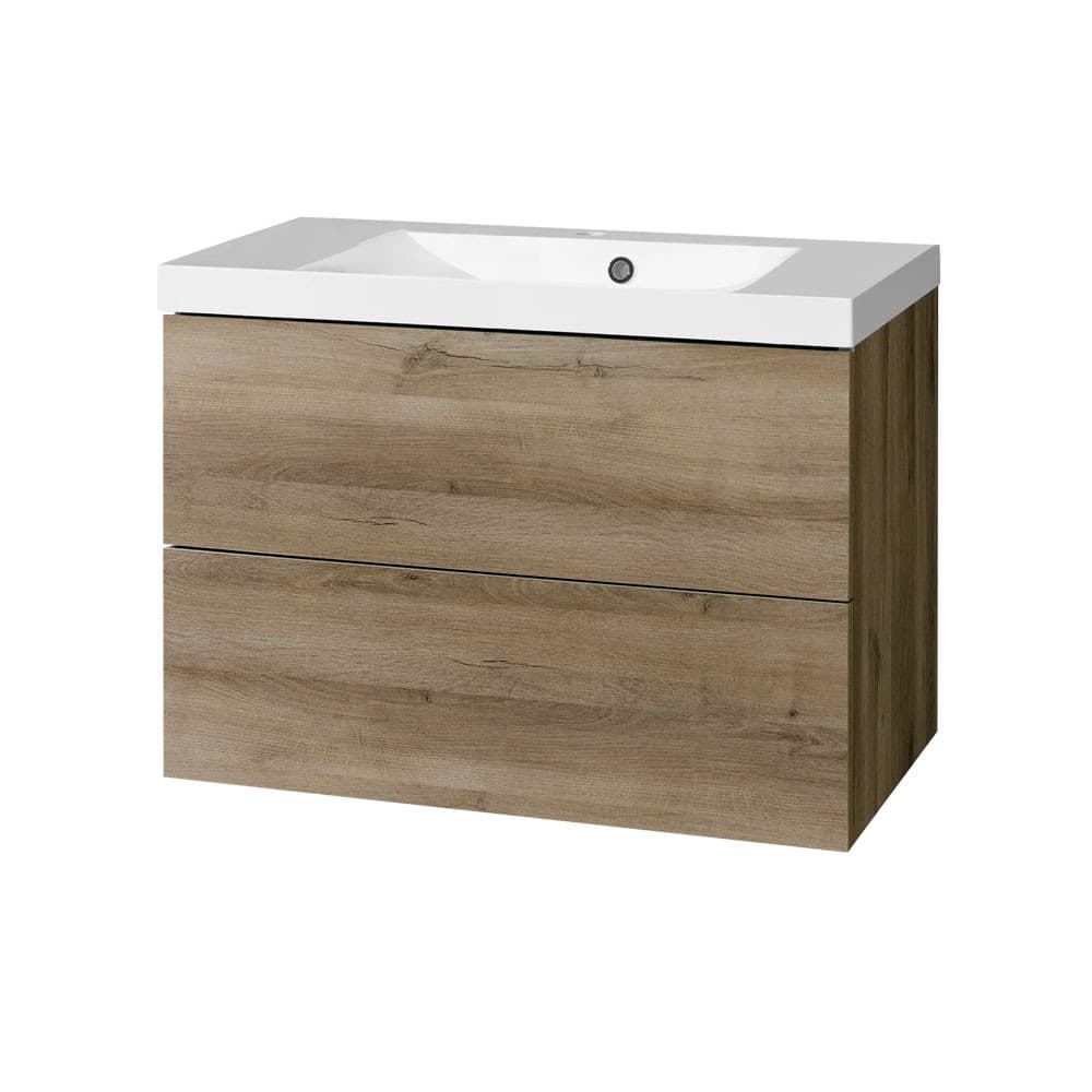 Mereo Aira, koupelnová skříňka s keramickým umyvadlem 61 cm, dub Halifax CN741M