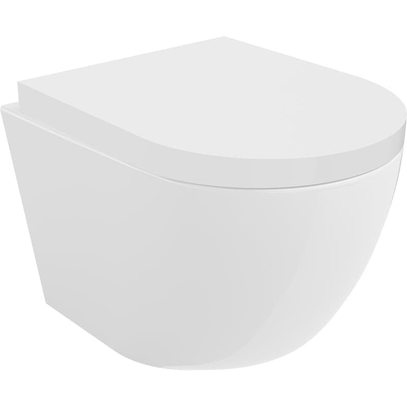 MEXEN/S - Lena Závesná WC misa Rimless Tornado vrátane sedátka s slow, duroplast, biela lesk 30220200T