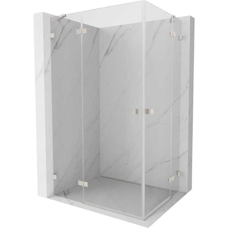 MEXEN/S - Lunar Duo sprchový kút dvere krídlové 100 x 95, transparent, nikel kartáčovaný 834-100L-095P-97-00