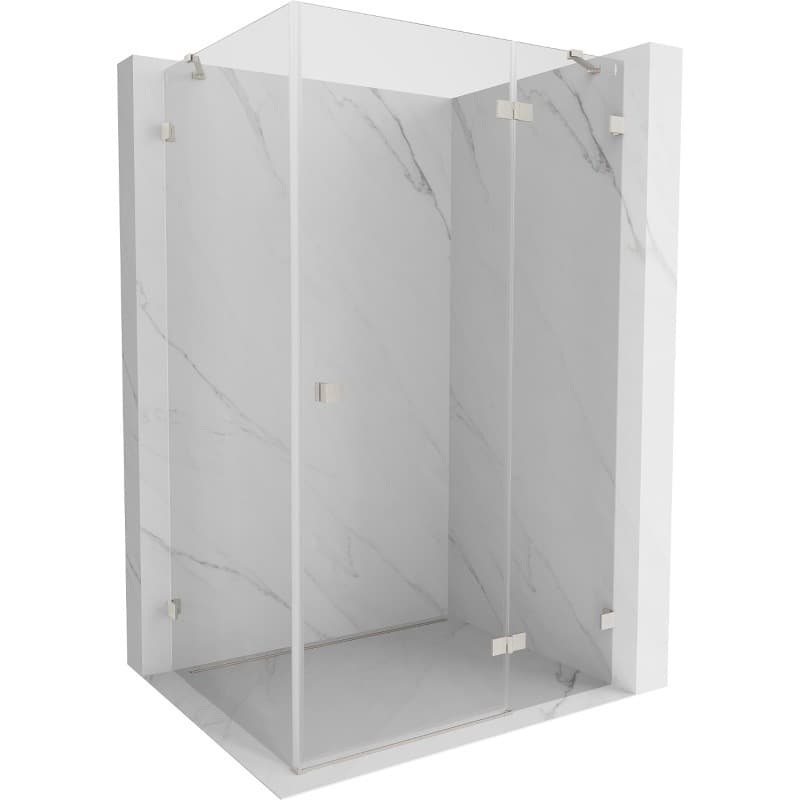 MEXEN/S - Lunar sprchovací kút dvere krídlové pravá 90 x 80, transparent, nikel kartáčovaný 834-090-080-97-00-P
