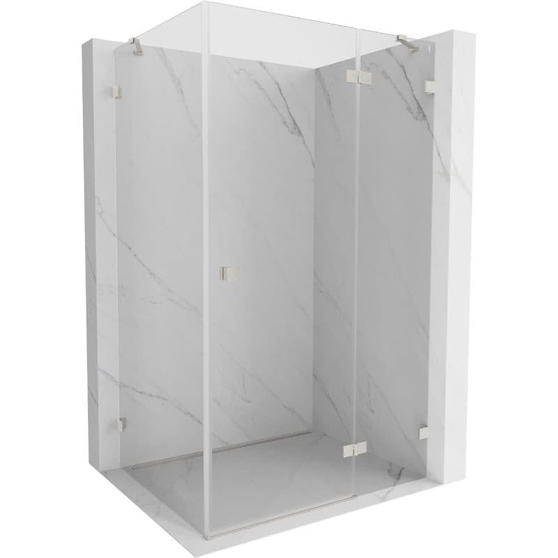MEXEN/S - Lunar sprchovací kút dvere krídlové pravá 100 x 80, transparent, nikel kartáčovaný 834-100-080-97-00-P