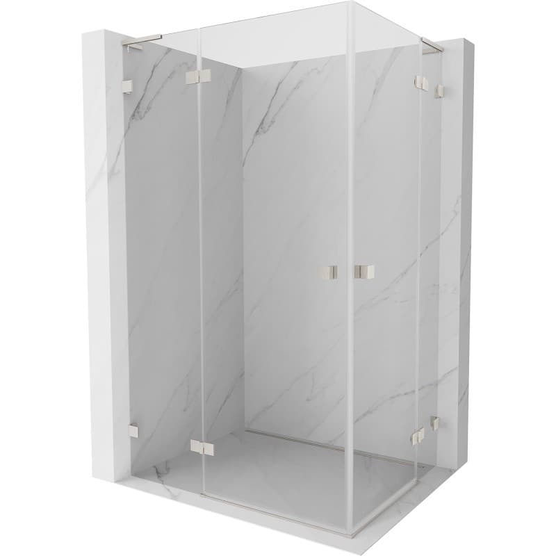 MEXEN/S - Lunar L Duo sprchový kút dvere krídlové 100 x 85, transparent, nikel kartáčovaný 834L-100L-085P-97-00