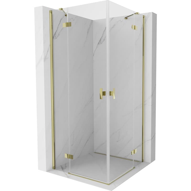 MEXEN/S - Mist H Duo sprchový kút dvere krídlové 95 x 95, transparent, zlato 8A5-095L-095P-50-00