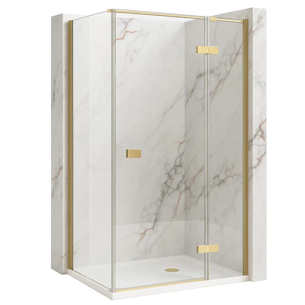 REA/S - Sprchovací kút Atlas 100x80 Brush Gold vpravo KPL-K4375