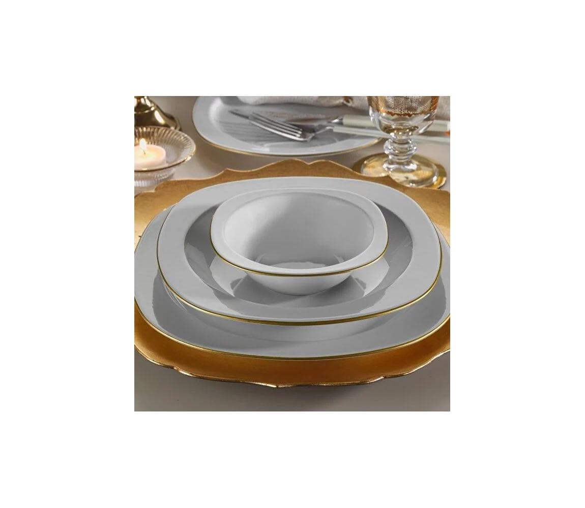24-dielna jedálenská súprava biela/zlatá/porcelán 710KTP4556