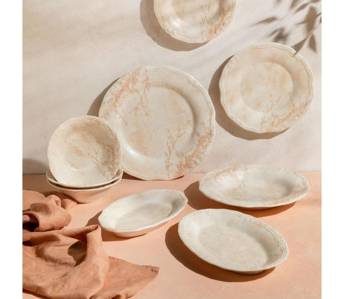 27-dielna jedálenská súprava, béžová, porcelán 667PRS1141
