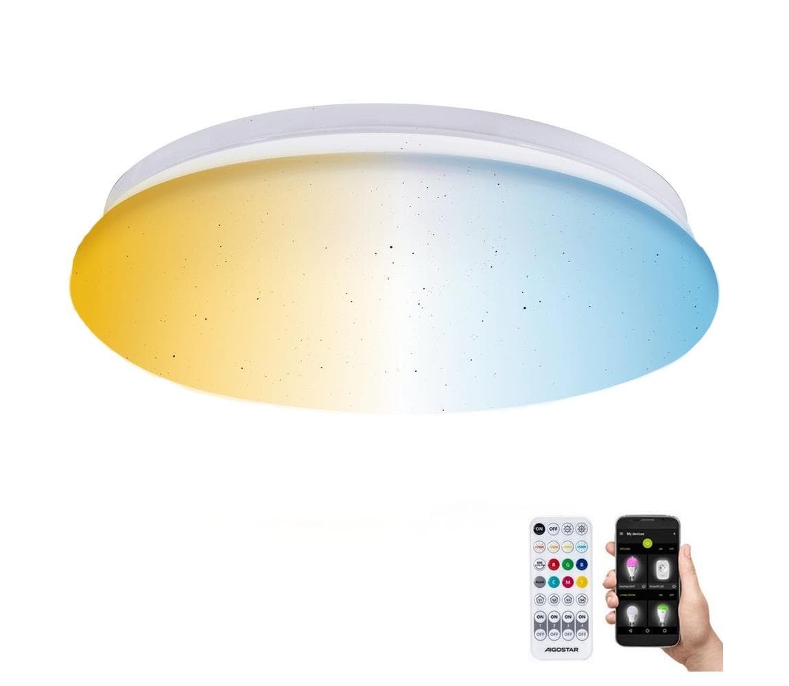 B.V. - LED Kúpeľňové stropné svietidlo LED/18W/230V IP44 + diaľkové ovládanie S10303NB8