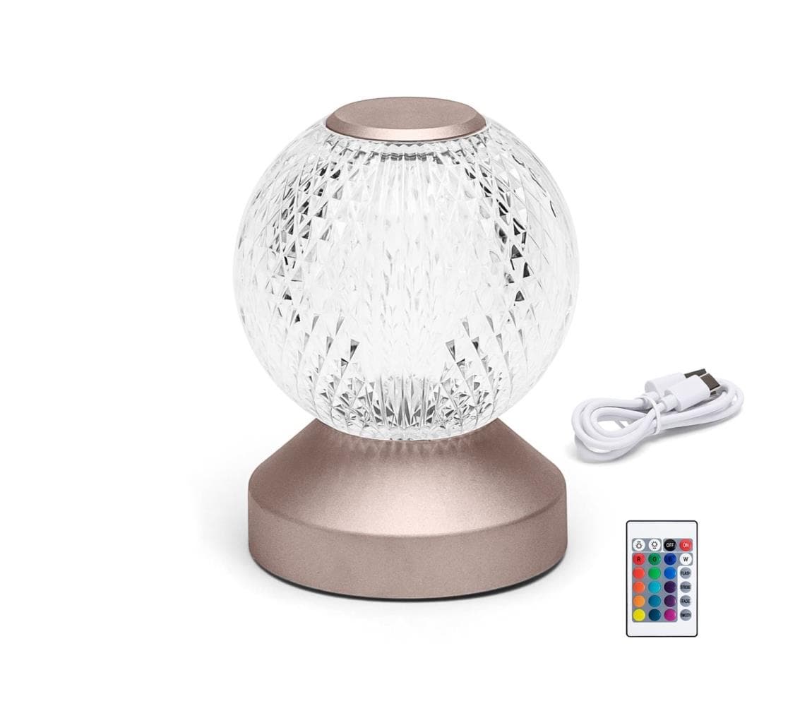 B.V. -LED RGB Stmievateľná nabíjacia stolná lampa LED/1W/5V 1800mAh 13,5cm + DO B10311K8O