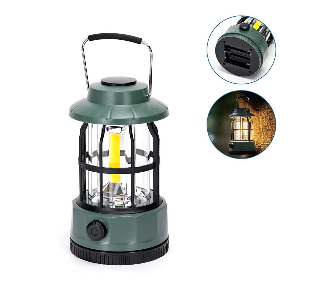 B.V. - LED Stmievateľná kempingová baterka LED/3xAA zelená 17,5 cm B10501LV7