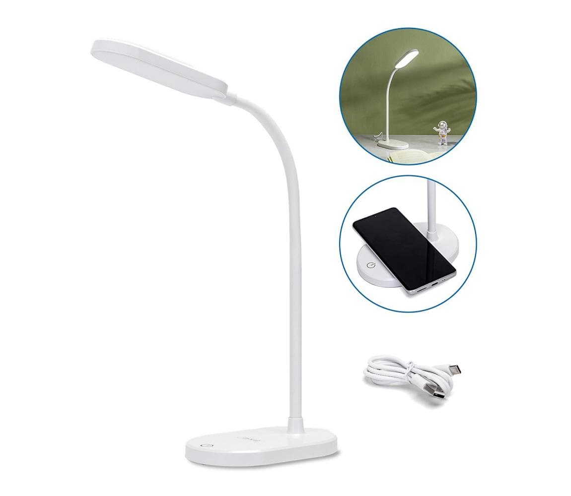 B.V. - LED Stmievateľná stolná lampa s bezdrôtovým nabíjaním LED/2,5W/5V biela B10311O8N