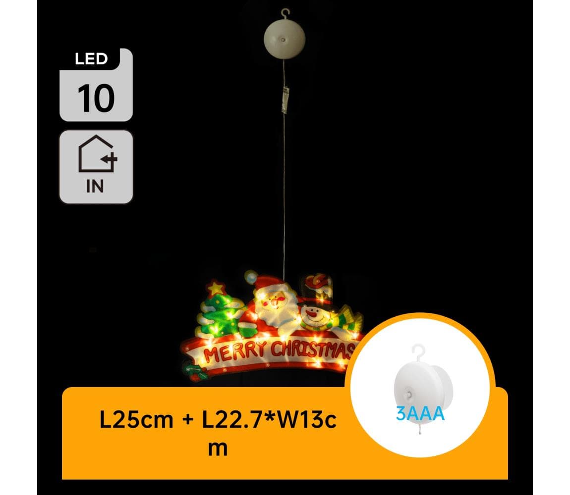 B.V. - LED vianočná dekorácia 10xLED/3xAAA Veselé Vianoce 13 cm B10303K65