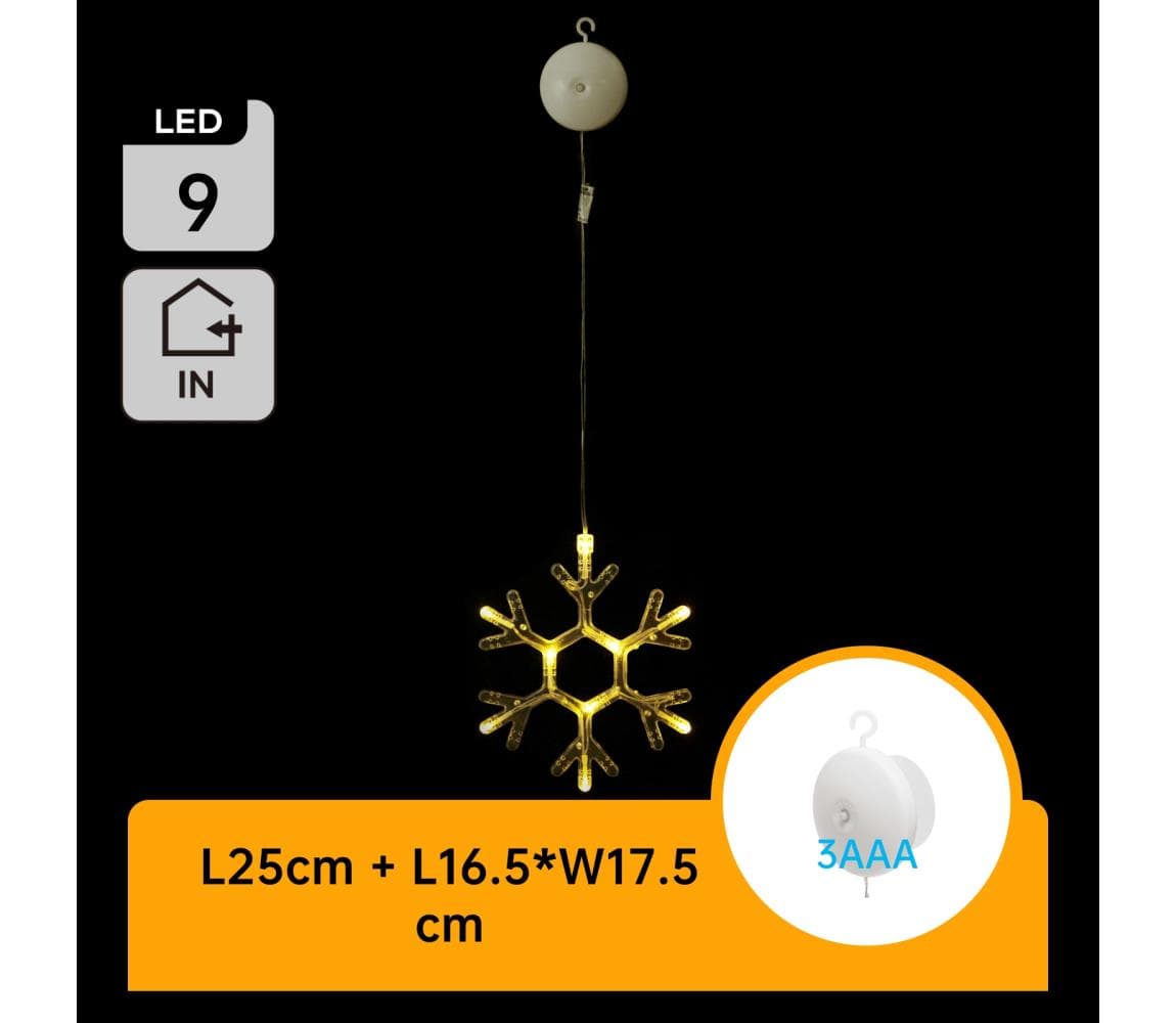 B.V. - LED Vianočná dekorácia LED/3xAAA teplá biela vločka 19cm B10303K5R