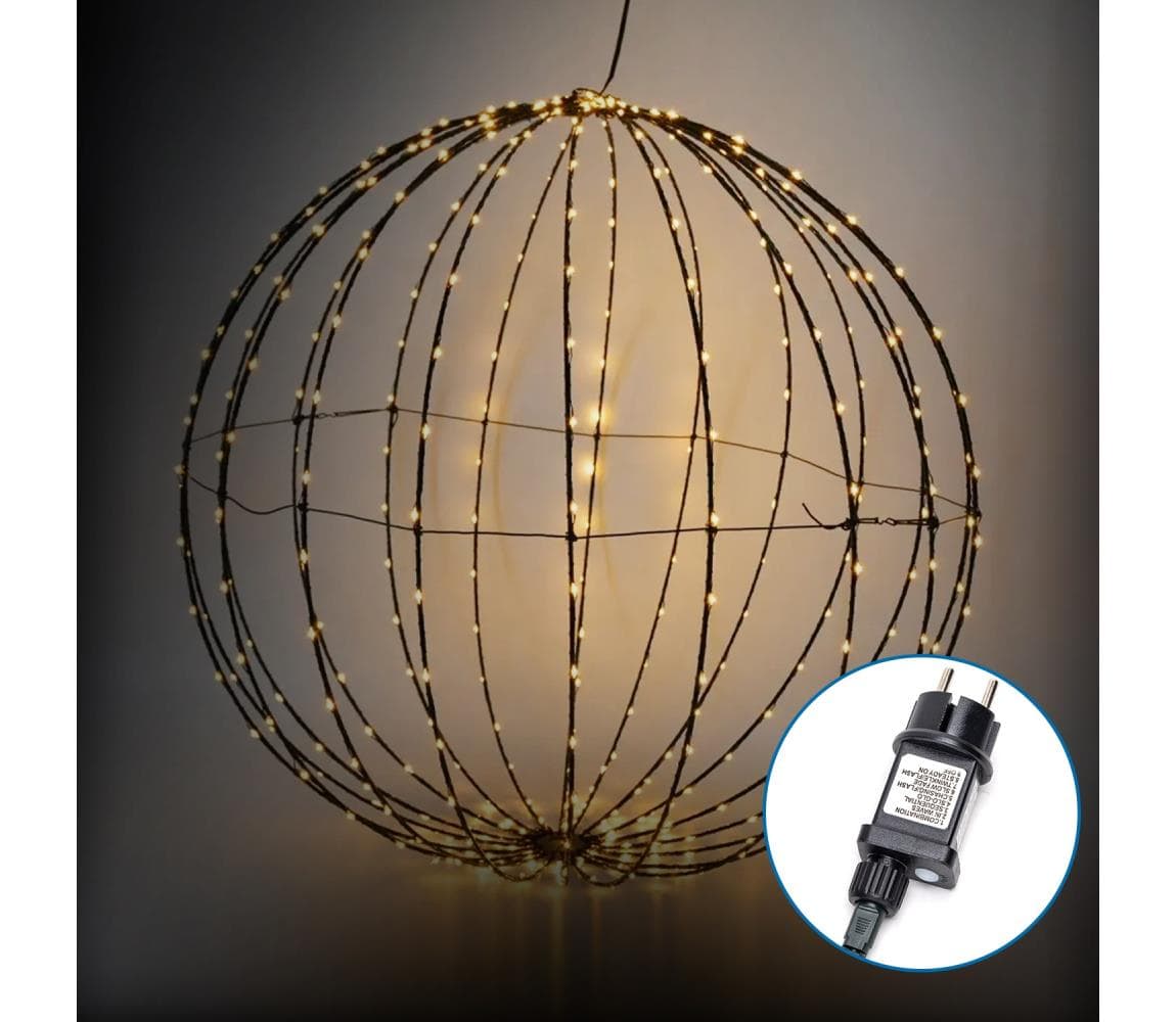 B.V. -LED Vonkajšia vianočná dekorácia LED/3,6W/230V guľa 30cm IP44 teplá biela B10303Q8X