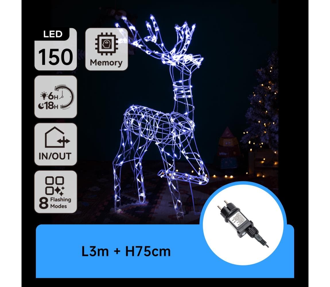 B.V. - LED Vonkajšia vianočná dekorácia LED/3,6W/31/230V 6500K 75cm IP44 sob B10303KV9