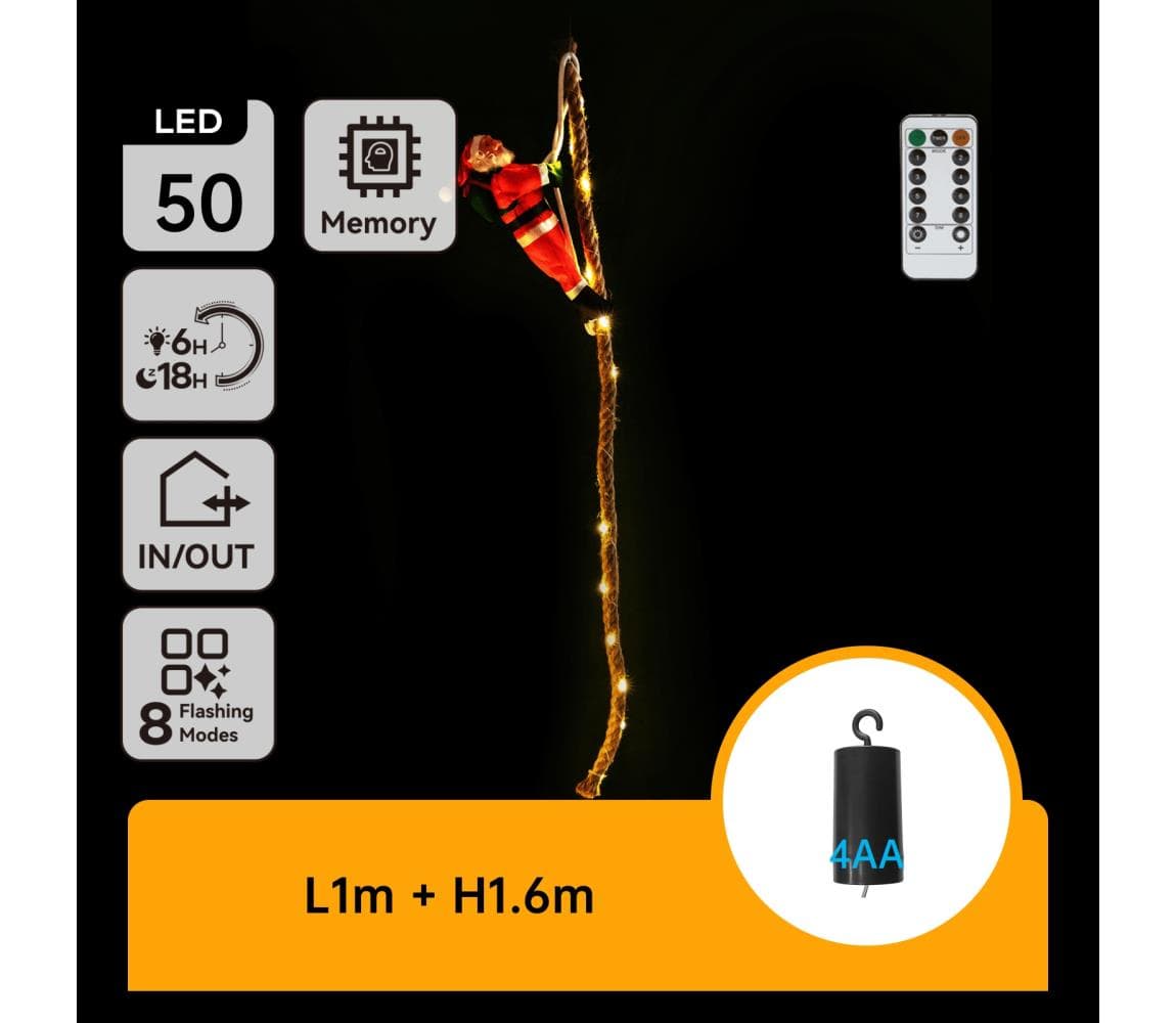 B.V. - LED vonkajšia vianočná dekorácia LED/4xAA IP44 Santa Claus na padáku B10303AAEQ