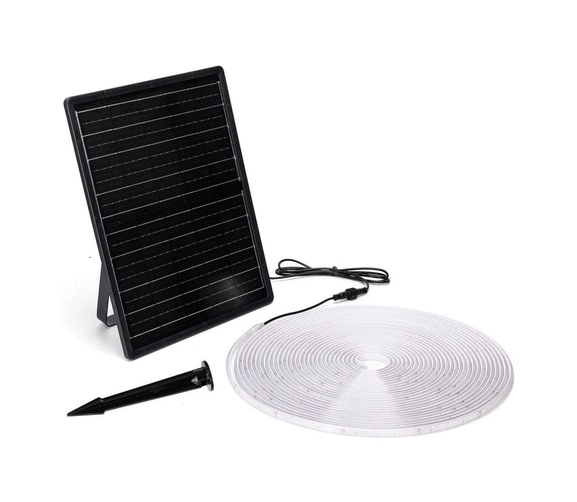 B.V. - stmievateľný solárny LED pás/20W/3,2V 20 m 2700K IP65 + diaľkový ovládač B10201NK6