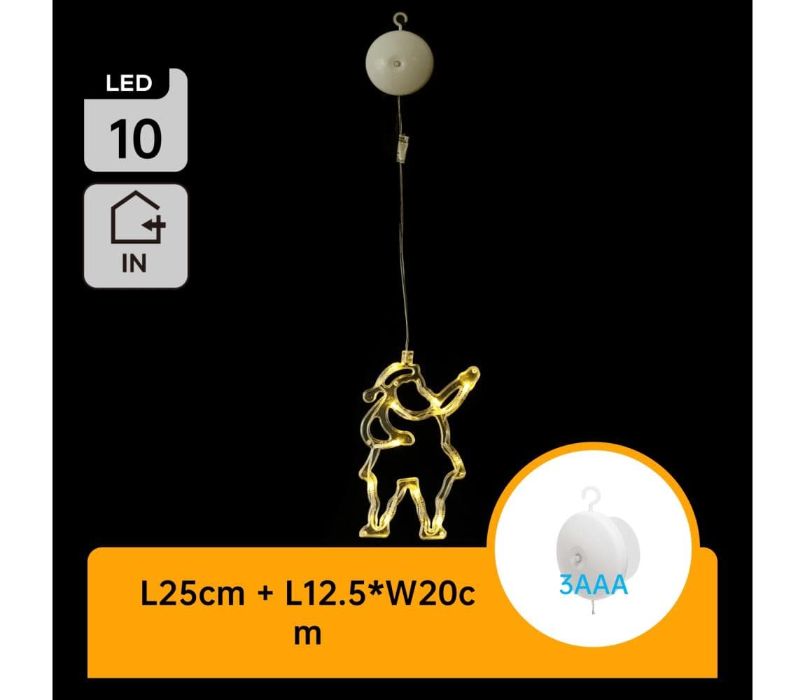 B.V. - Vianočná LED dekorácia 10xLED/3xAAA Santa Claus 20 cm B10303K5P