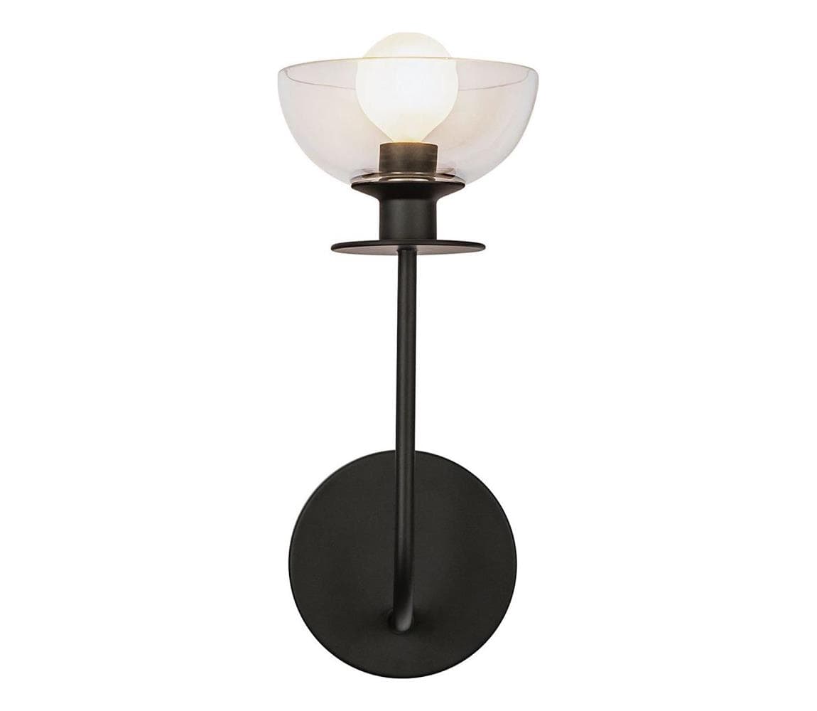 Elstead Alora Mood ALM-SYLVIA-1WB-BK-CL - Nástenná lampa SYLVIA 1xE14/40W/230V čierna ALM-SYLVIA-1WB-BK-CL