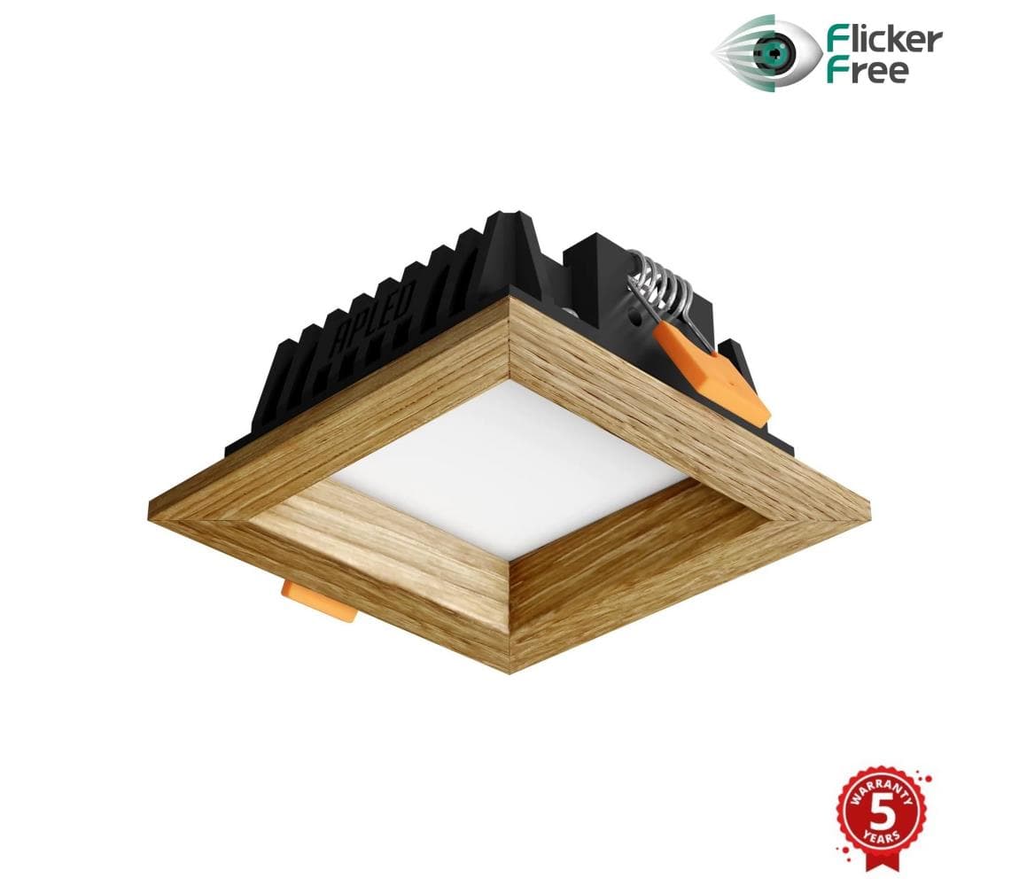 APLED - LED Podhľadové SQUARE WOODLINE LED/3W/230V 3000K 9x9 cm dub masív 21284