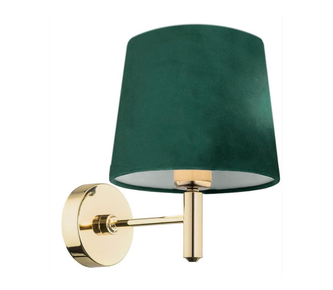 Argon 8105 - Nástenná lampa PONTE 1xE27/15W/230V zelená/mosadz 8105