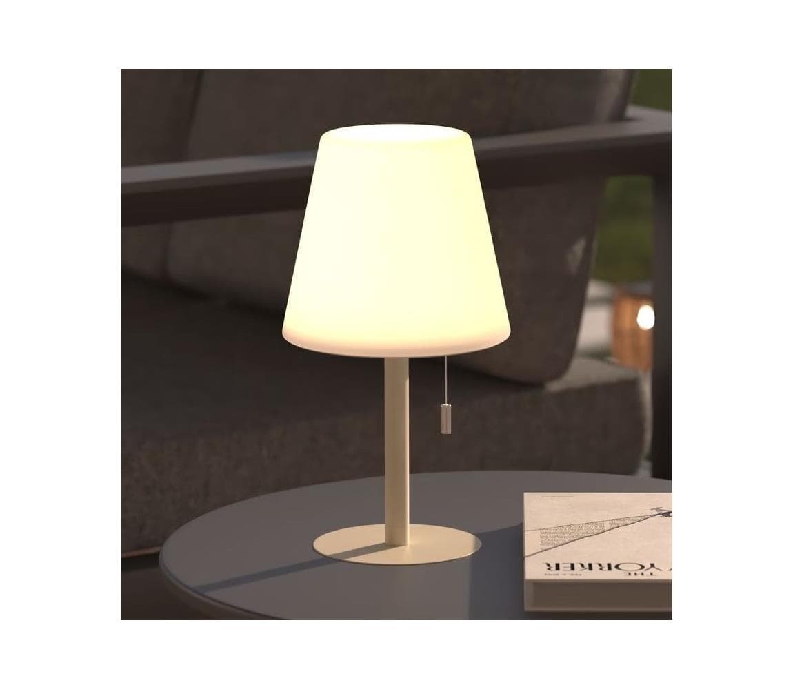Atmosphera - LED RGB Nabíjacia vonkajšia stolná lampa ZACK LED/3,7V IP44 béžová 202608D