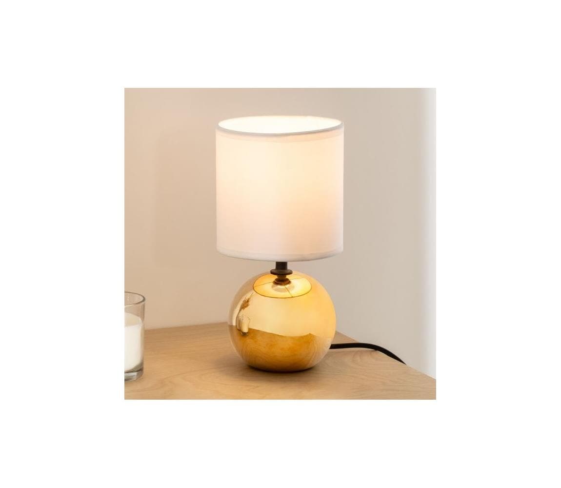 Atmosphera - Stolná lampa TIMÉO 1xE14/60W/230V zlatá/biela 116289U