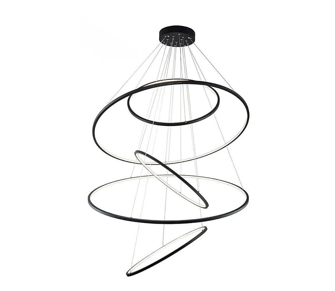 Azzardo - LED Stmievateľný luster na lanku WHEEL LED/190W/230V čierna