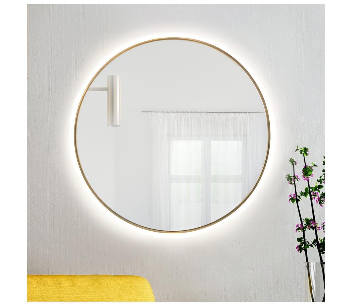 Baltica Design - LED zrkadlo s podsvietením BRIGHT 15W/230V 4500K Ø 60 cm IP65 zlaté Bright 60 Golden, neutral