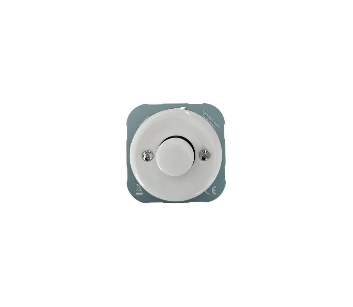 Bohemia-Design - Porcelánový retro stmievač bez rámčeka 250V/10A biela DMAX-W