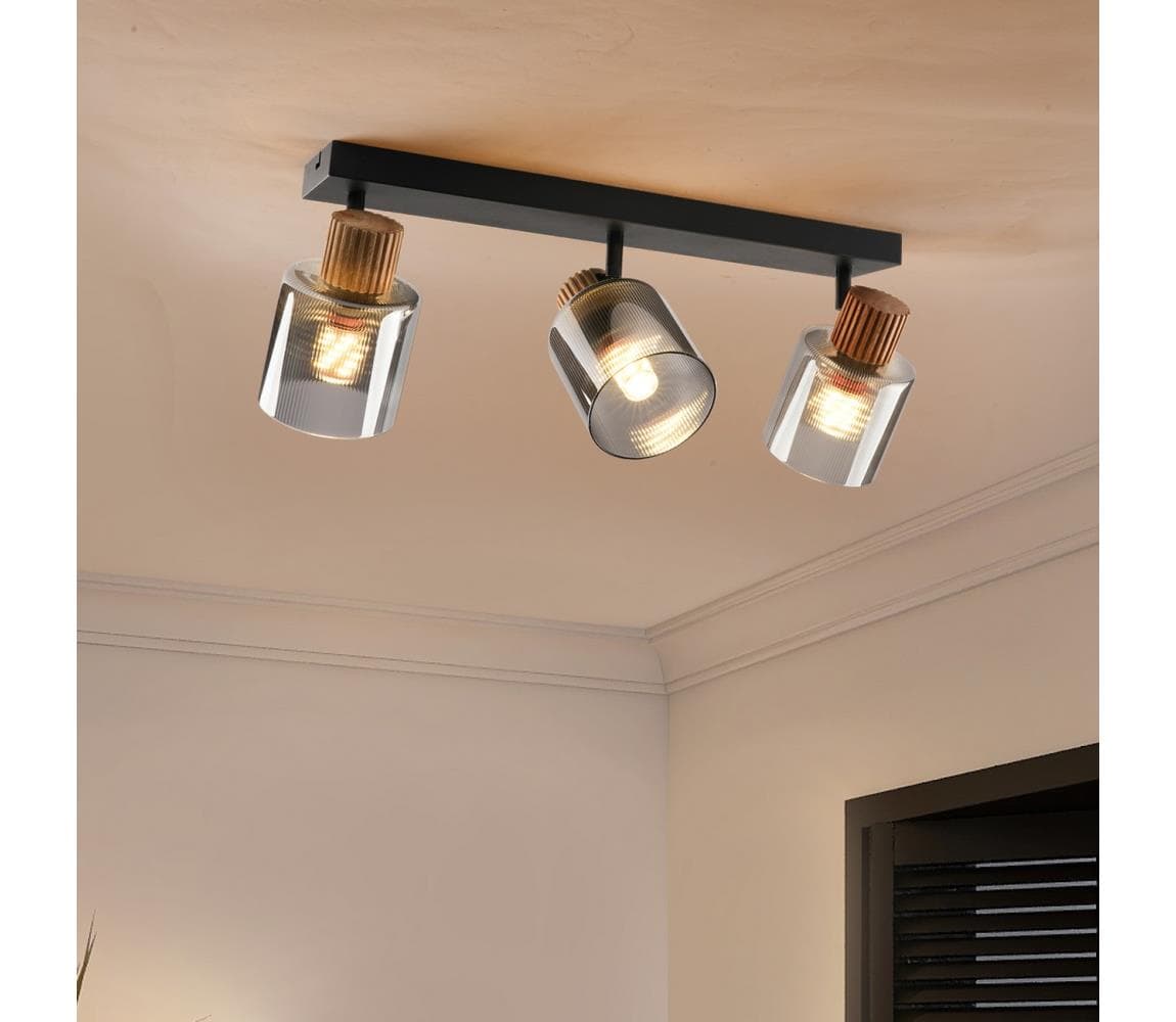 Brilagi - Bodové svietidlo HYGGE 3xE14/15W/230V čierna/dymová BRI440