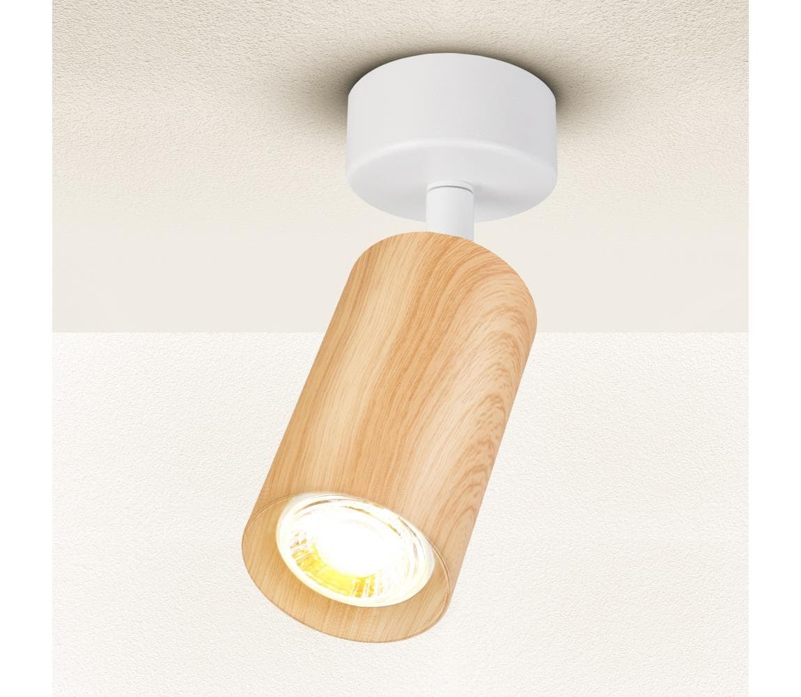 Brilagi - Bodové svietidlo SELE 1xGU10/30W/230V biela/dekor duba WO-Z1-B-OEM