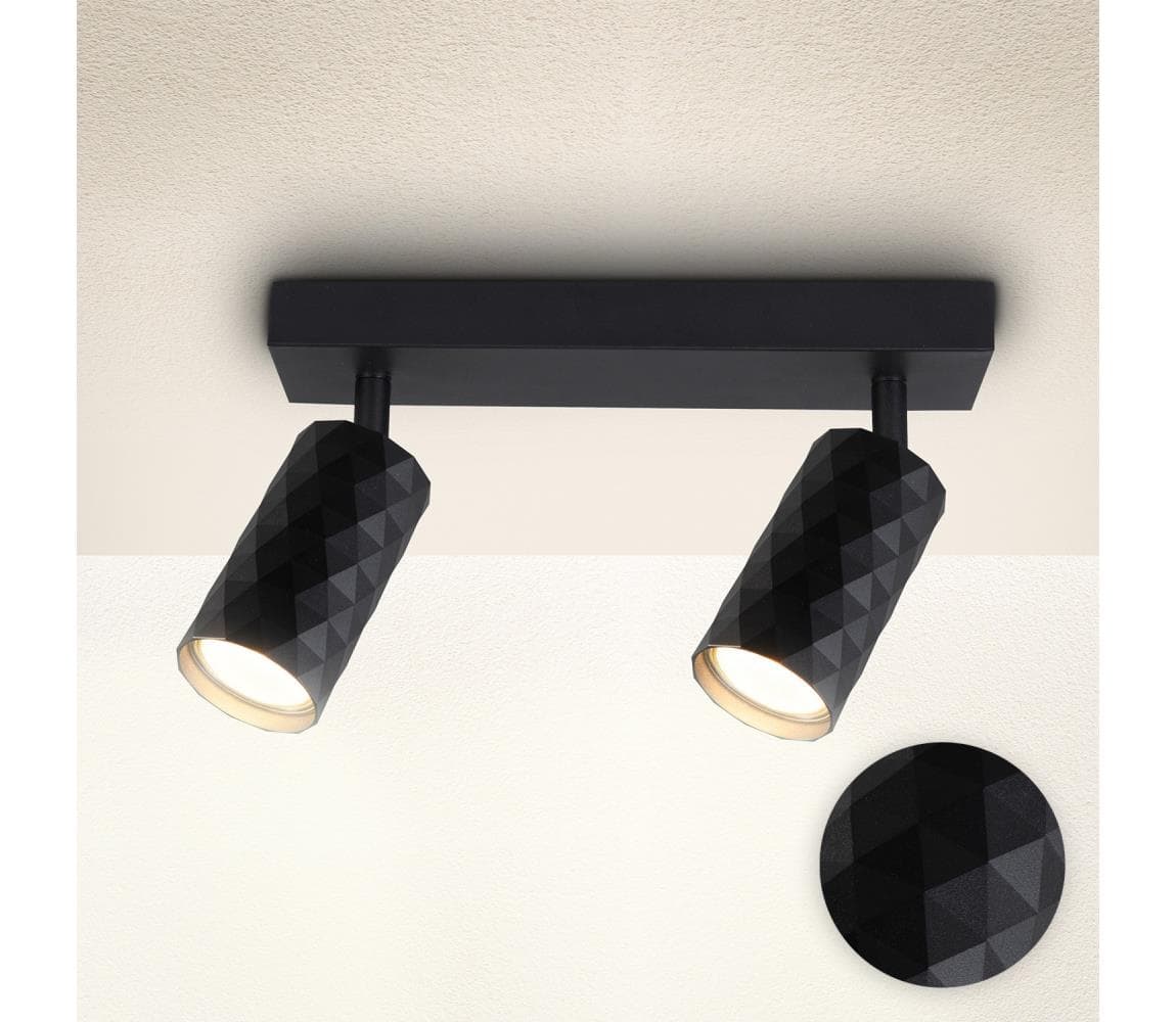 Brilagi - Bodové svietidlo SELE DIAMANT 2xGU10/30W/230V čierne WO-DIA2-BLK