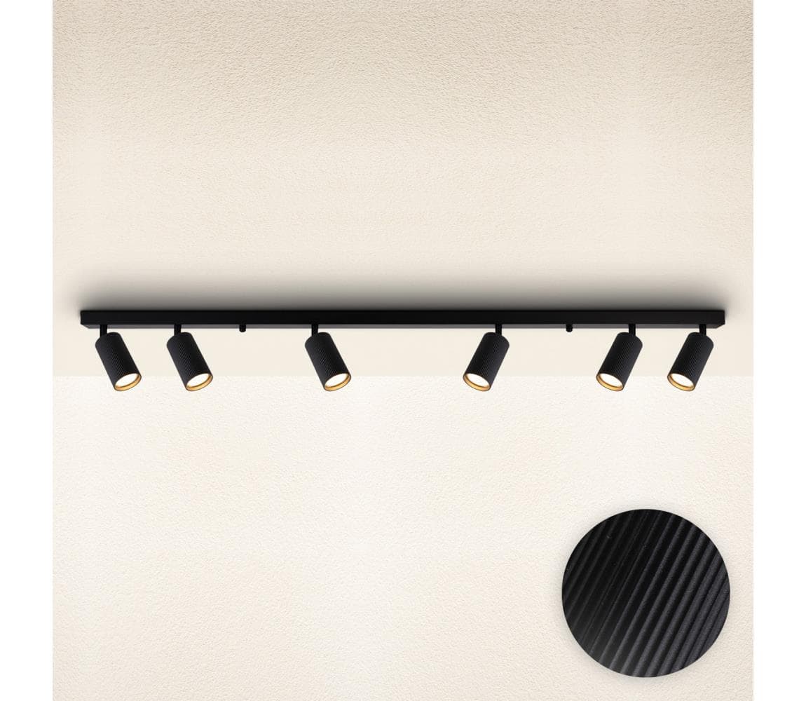 Brilagi - Bodové svietidlo SELE MODERN 6xGU10/30W/230V čierne WO-MOD6-BLK