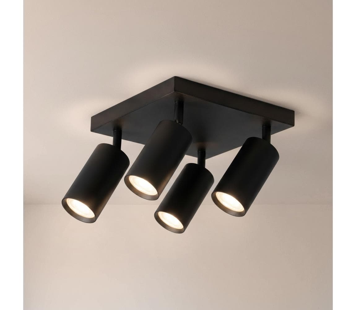 Brilagi - Bodové svietidlo SELE SQUARE 4xGU10/30W/230V čierna WO-SELESQ-01-BK-OEM