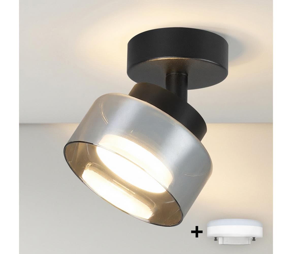 Brilagi - LED Bodové svietidlo AURA LUX 1xGX53/30W/230V pr. 13 cm čierna/dymová WO-OEM-CF-03-BK