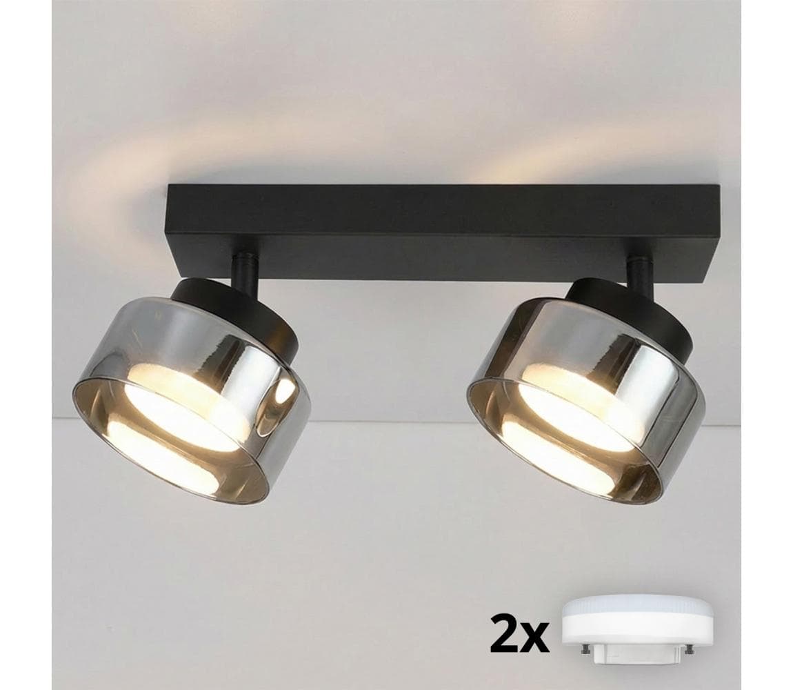 Brilagi - LED Bodové svietidlo AURA LUX 2xGX53/30W/230V čierna/dymová WO-OEM-CF-07-BK