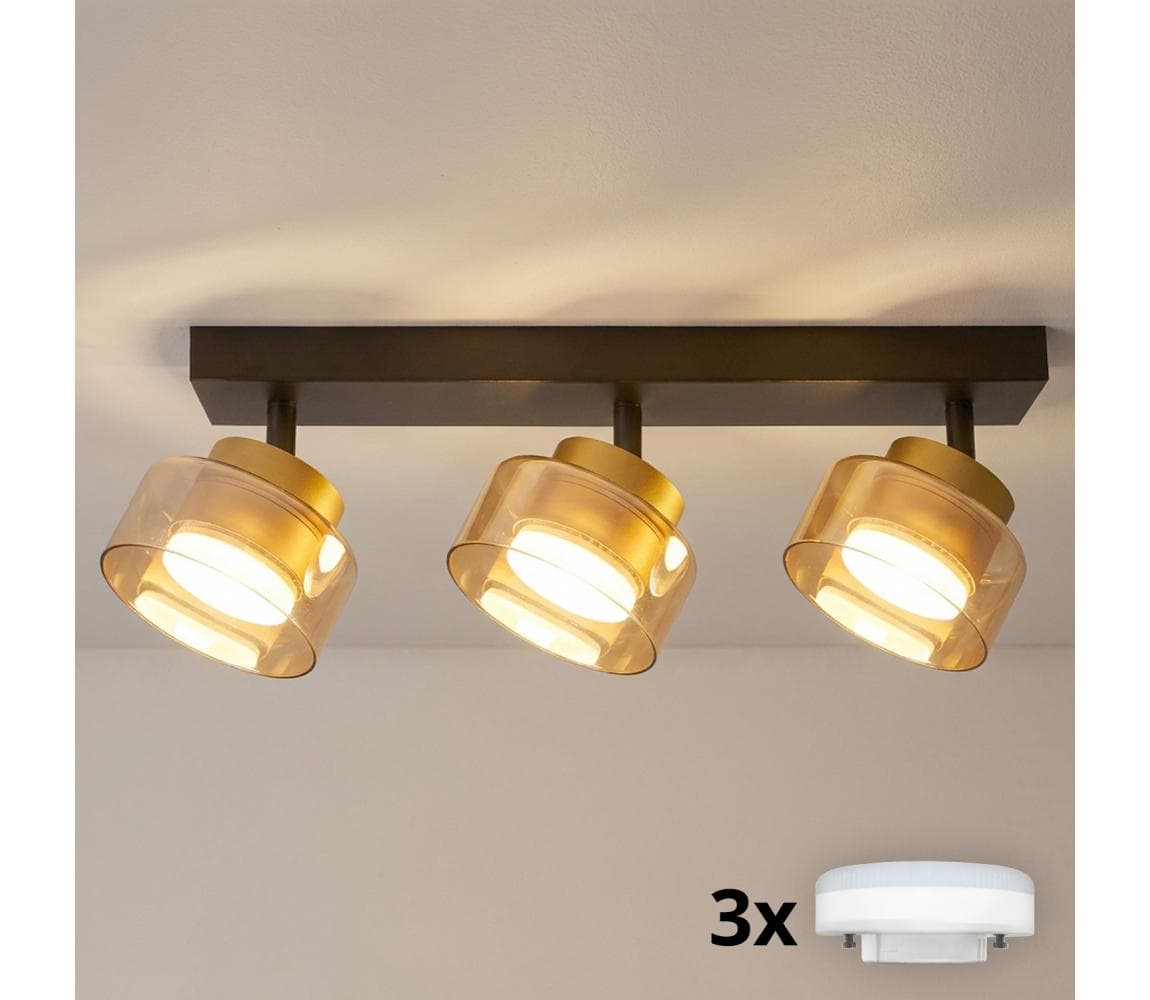 Brilagi - LED Bodové svietidlo AURA LUX 3xGX53/30W/230V čierna/zlatá WO-OEM-CF-08-GLD