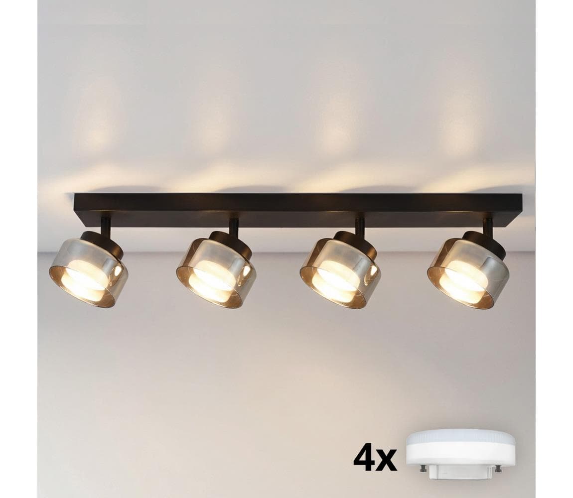 Brilagi - LED Bodové svietidlo AURA LUX 4xGX53/30W/230V čierna/dymová WO-OEM-CF-09-BK