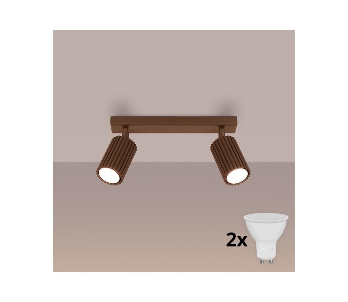 Brilagi - LED bodové svietidlo CRESTO 2xGU10/10W/230V hnedé BR.1961