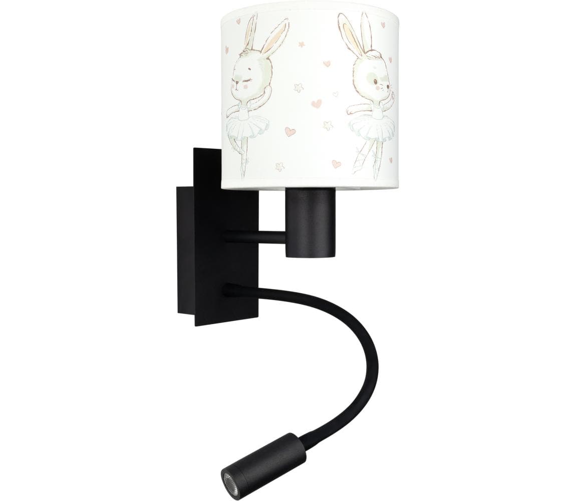 Brilagi - LED flexibilná lampa BOBO 1xE27/25W/230V + LED/3W čierna/biela/zajačiky BG1558+BG5580