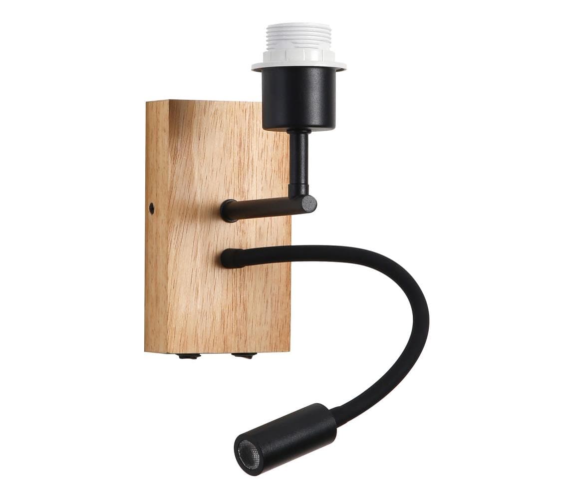 Brilagi - LED Flexibilná nástenná lampa NUBILA WOOD 1xE27/25W/230V + LED/3W dub/čierna BRI131