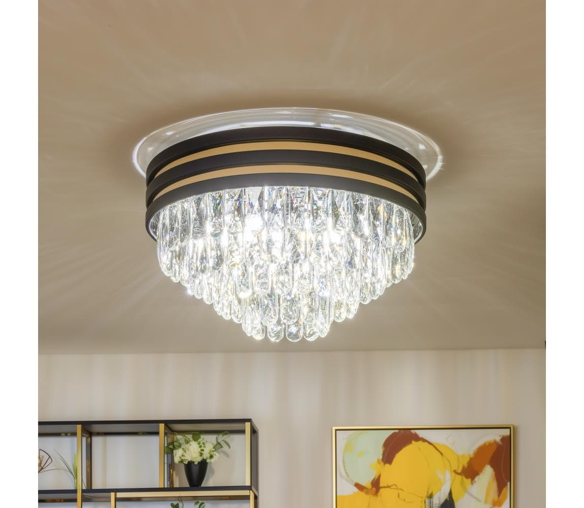 Brilagi - LED krištáľové stropné svietidlo VELURE 5xE14/40W/230V čierne BG-C0525-05A-P7D7