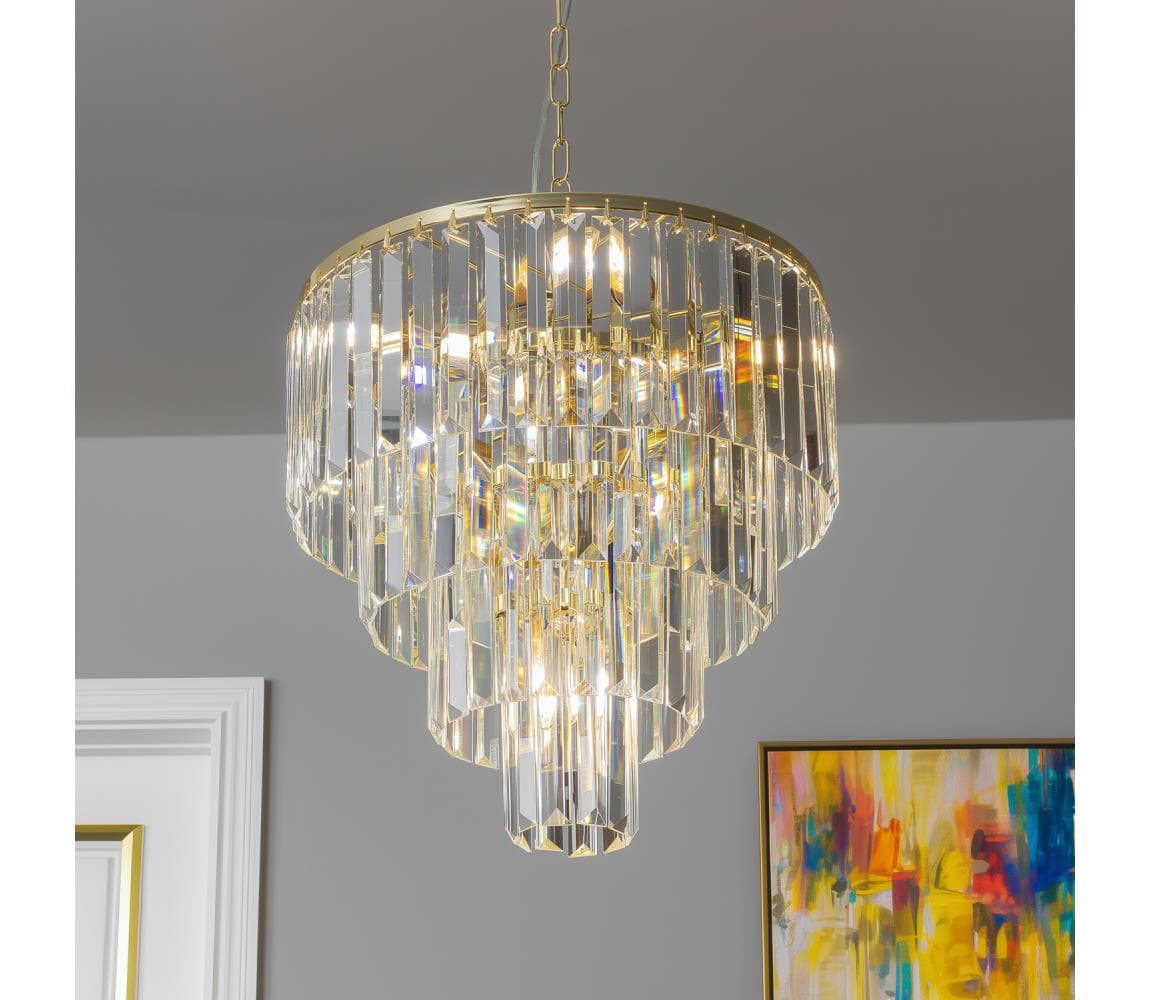 Brilagi - LED Krištáľový luster na reťazi MOZART 5xE14/40W/230V zlatá BG-17106/4+1-GLD