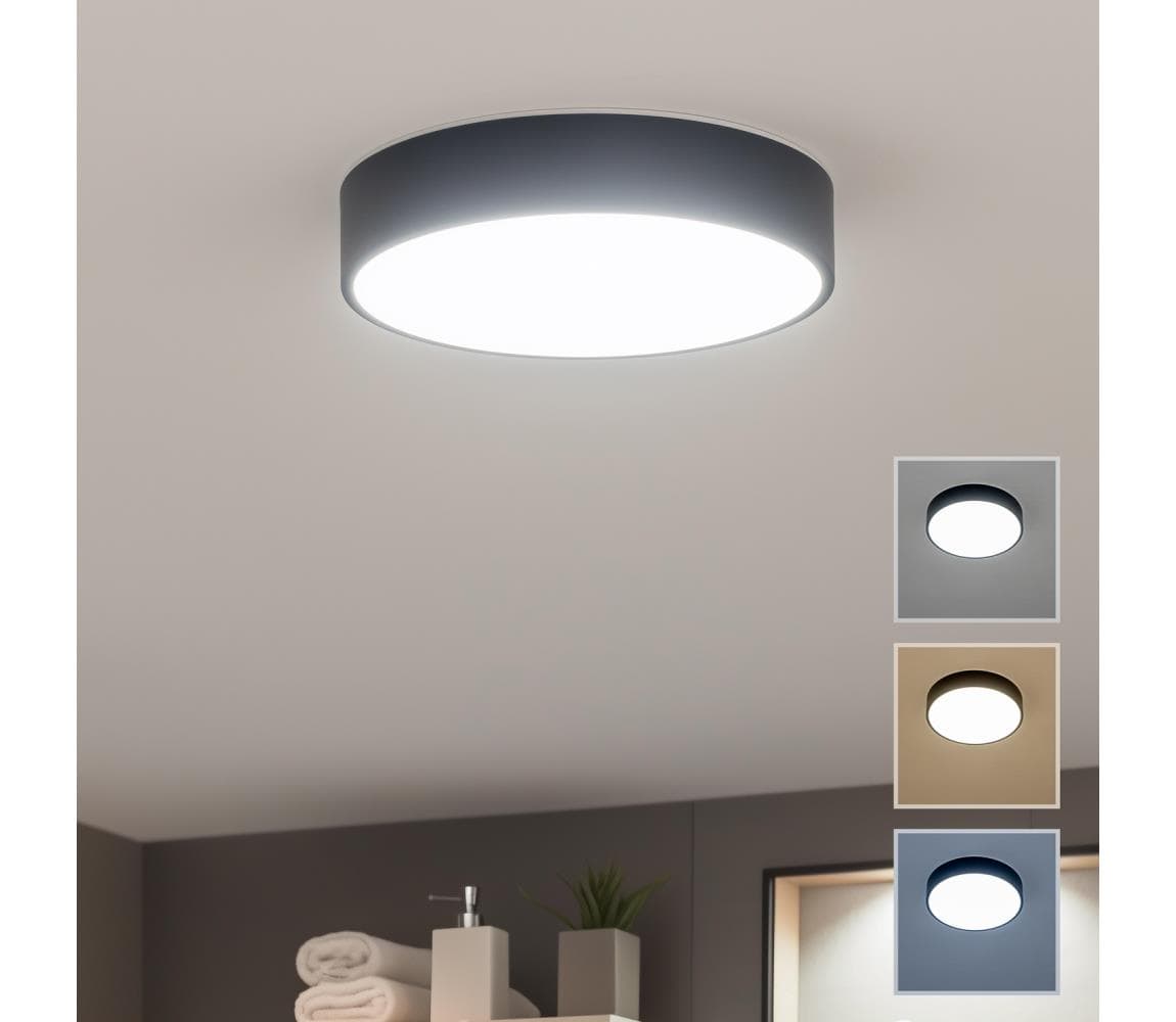 Brilagi - LED Kúpeľňové stropné svietidlo POOL LED/24W/230V pr. 30 cm IP54 čierna FG-R300-24W-BLK